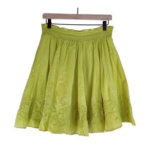 Vtg Banana Republic Boho Mini Skirt Sz S Full Layered Embroidery Cottage Hippie